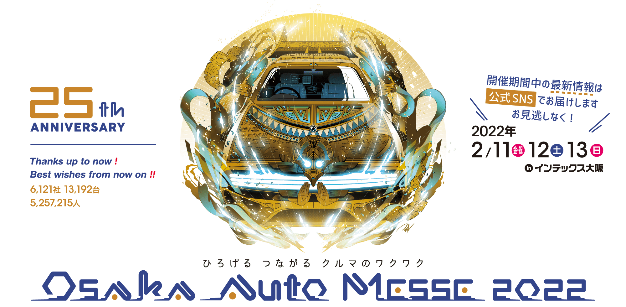 大阪オートメッセ2022 / ひろげるつながるクルマのワクワク / 2022年2月11日(金・祝)、12日(土)、13日(日) in インテックス大阪