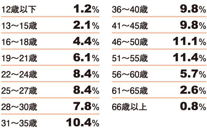 年齢割合表
