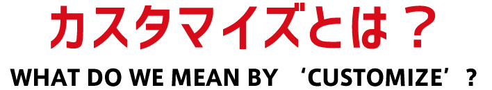 カスタマイズとは?