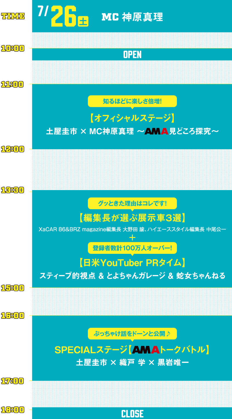 タイムスケジュール 7/26